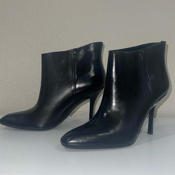 Calvin Klein MIM Cloe Leather Asymmetrical Booties - Picture 1 of 10